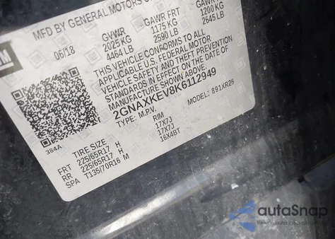 2019 Chevrolet Equinox Lt from USA, damaged, VIN 2GNAXKEV8K6112949